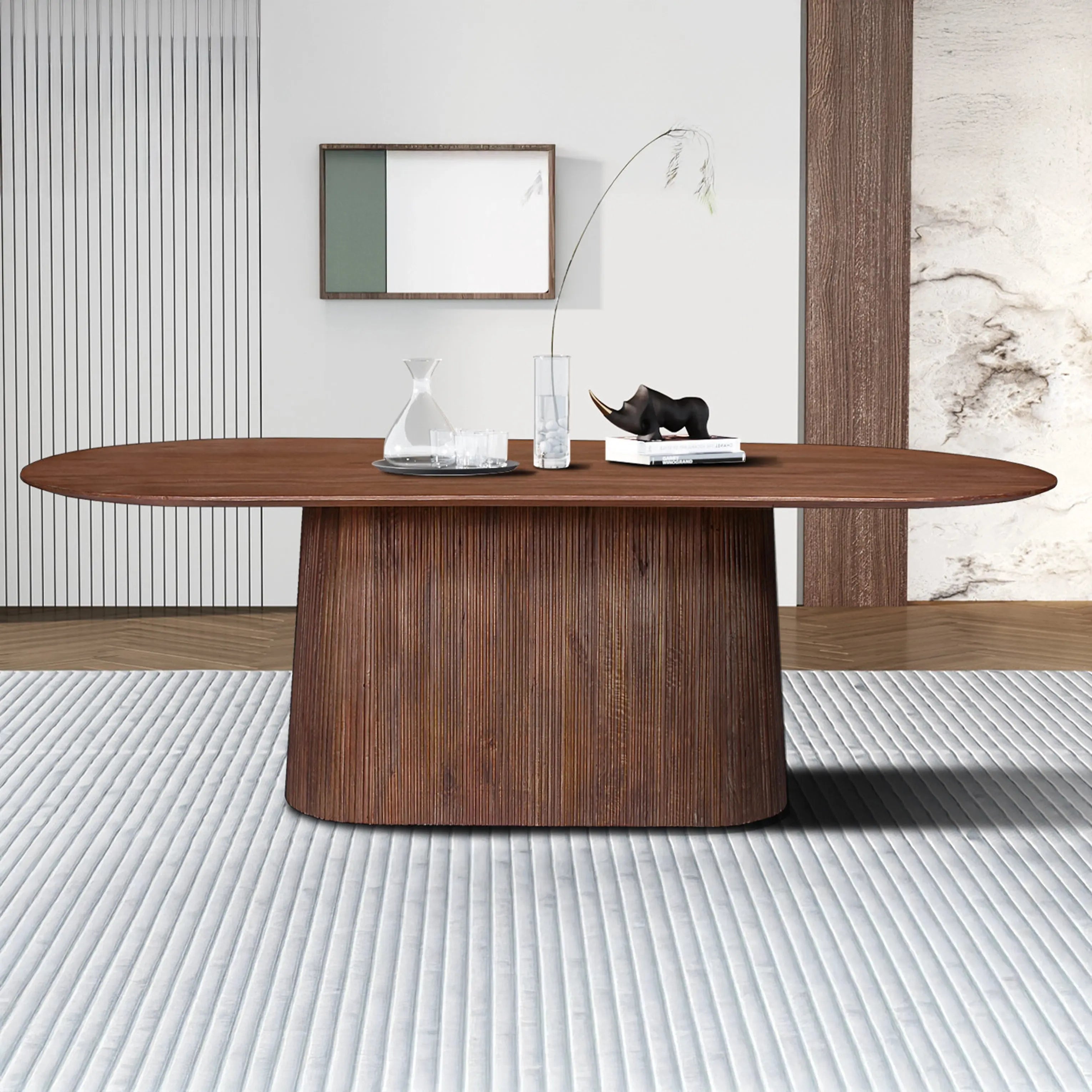 Table à Manger Ovale en Bois de Manguier MASSIVA - 200 à 230 cm Hawali Home