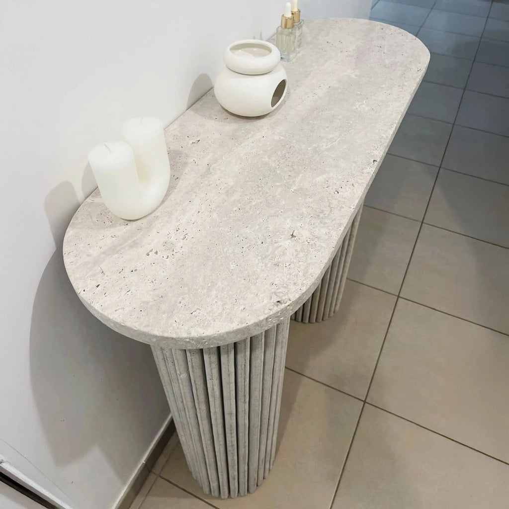 Console en Travertin ESSENCIAL - De 100 à 120 cm Hawali Home