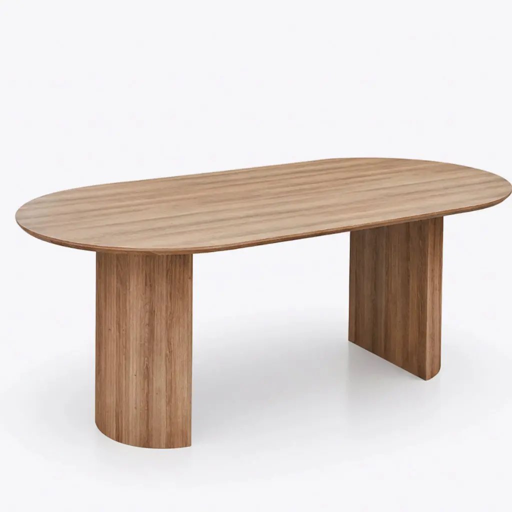 Table à Manger Ovale Effet Chêne Vieilli BALI - De 200 à 220 cm Hawali Home