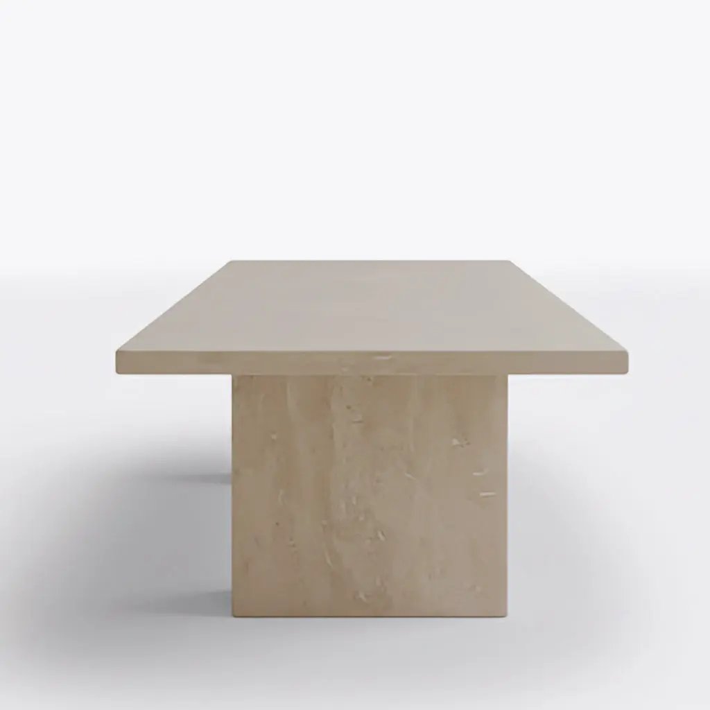 Table à Manger Rectangle en Travertin LAMYA - De 160 à 220 cm Hawali Home