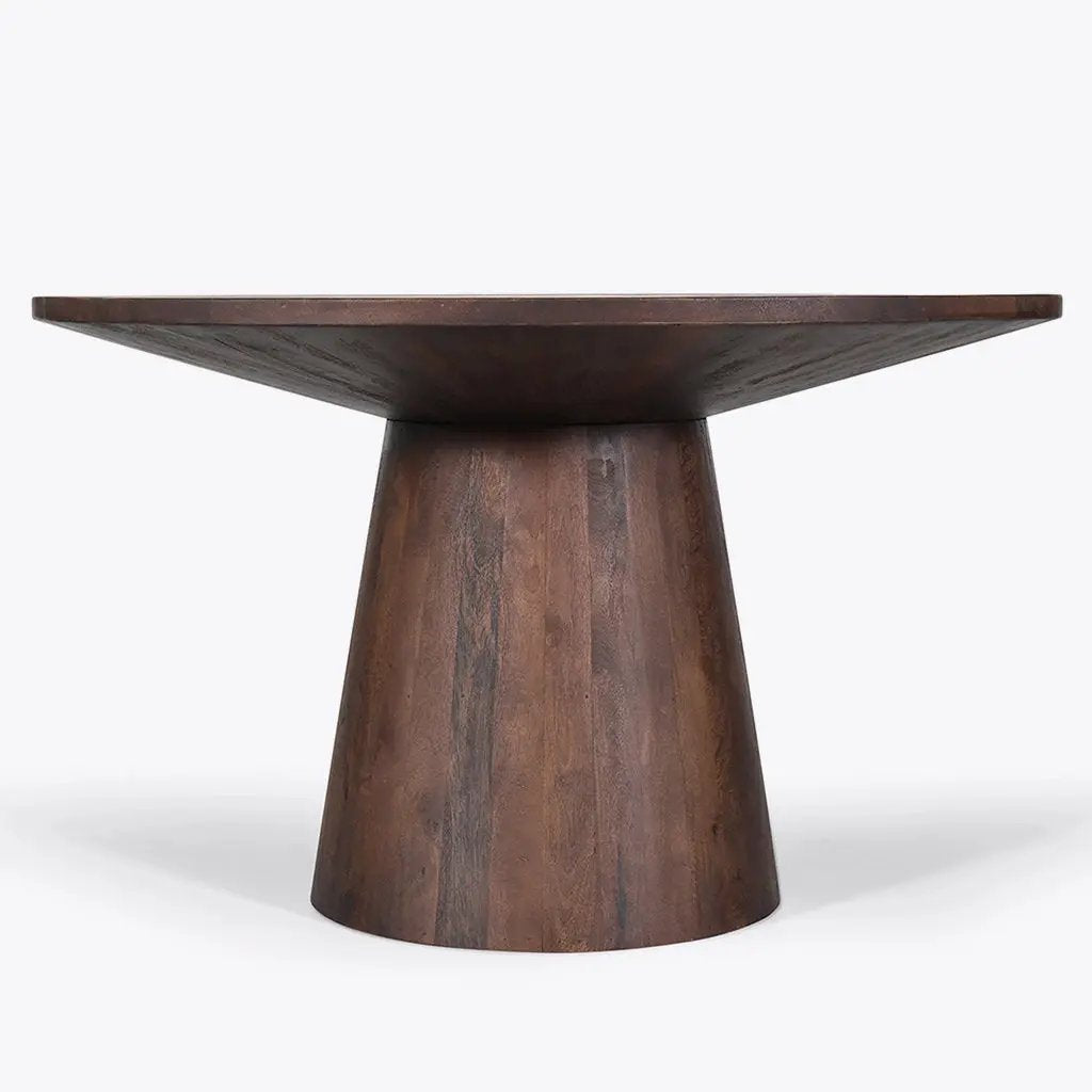Table à Manger Ronde en Bois de Manguier DARK WOODY - 130 cm Hawali Home