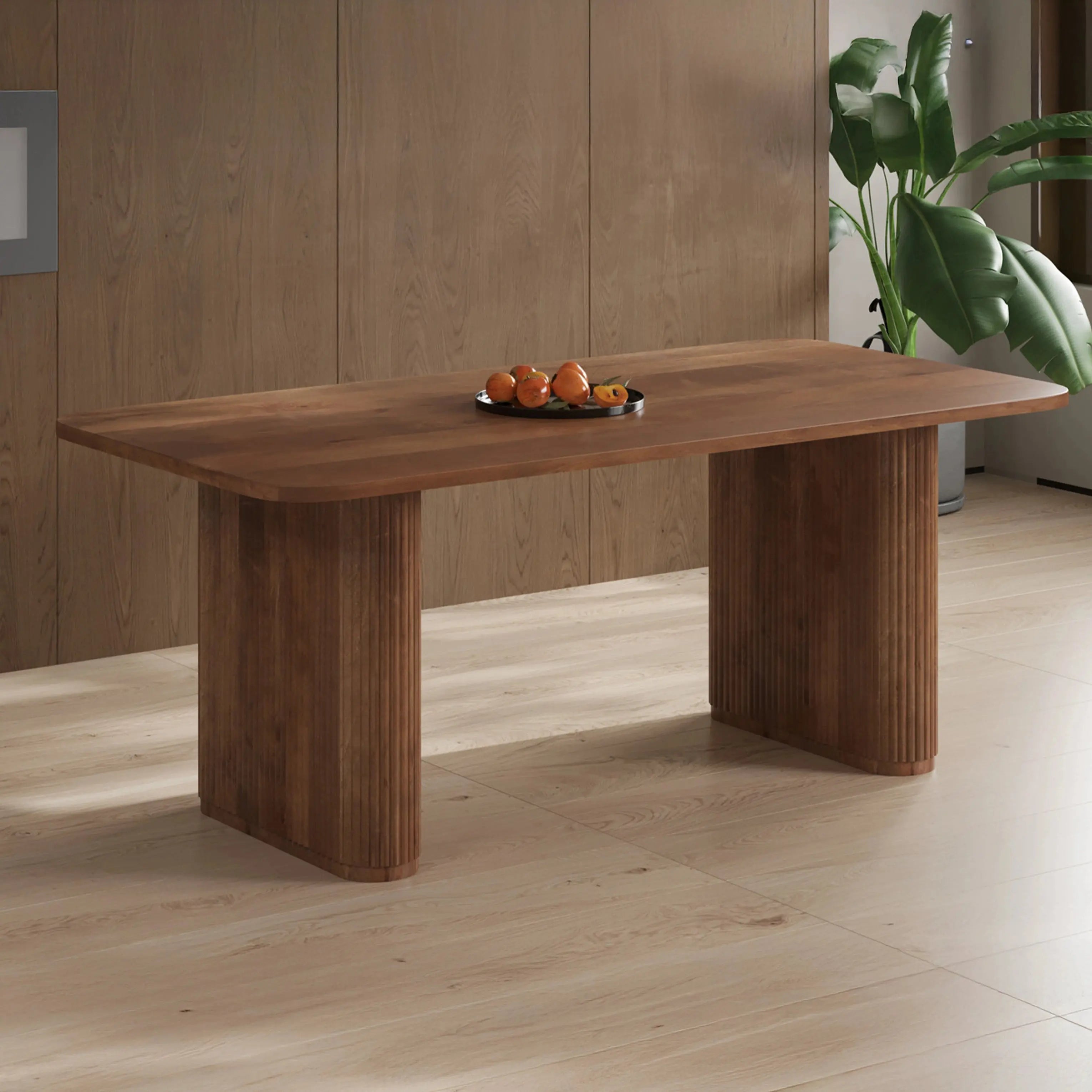 Table à Manger Ovale en Bois de Manguier Brun Clair WOODY - 200 cm Hawali Home