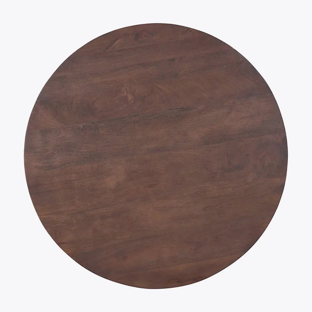 Table à Manger Ronde en Bois de Manguier DARK WOODY - 130 cm Hawali Home