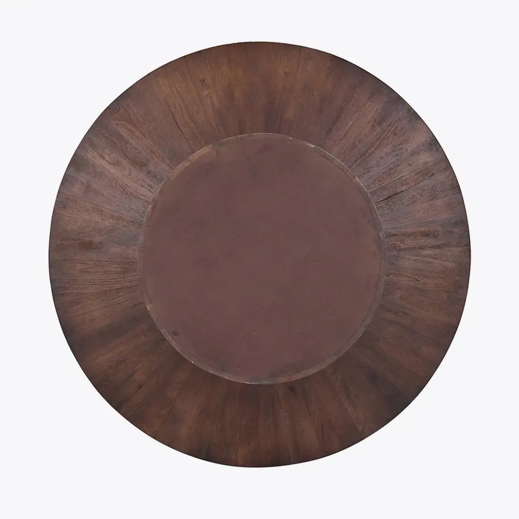 Table à Manger Ronde en Bois de Manguier DARK WOODY - 130 cm Hawali Home