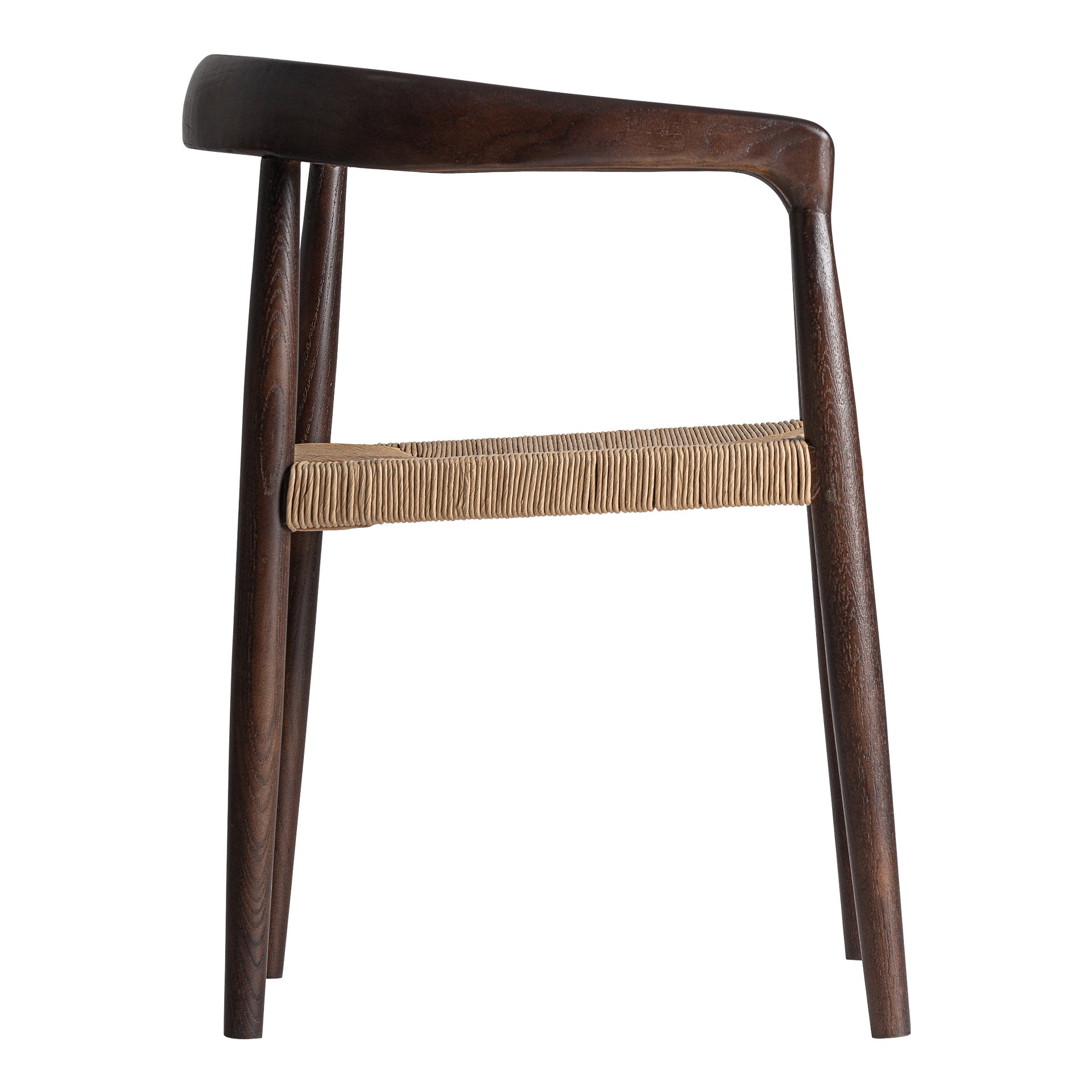 Chaise de Salle à Manger avec Accoudoirs en Bois d'Orme Couleur Wenge LEYNIE - 52 x 54 cm KODU