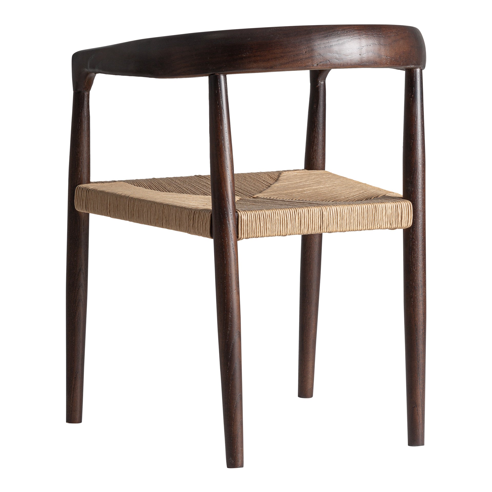 Chaise de Salle à Manger avec Accoudoirs en Bois d'Orme Couleur Wenge LEYNIE - 52 x 54 cm KODU