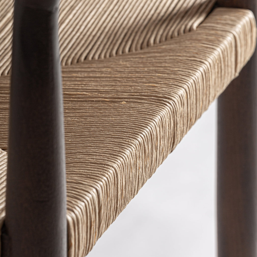 Chaise de Salle à Manger avec Accoudoirs en Bois d'Orme Couleur Wenge LEYNIE - 52 x 54 cm KODU