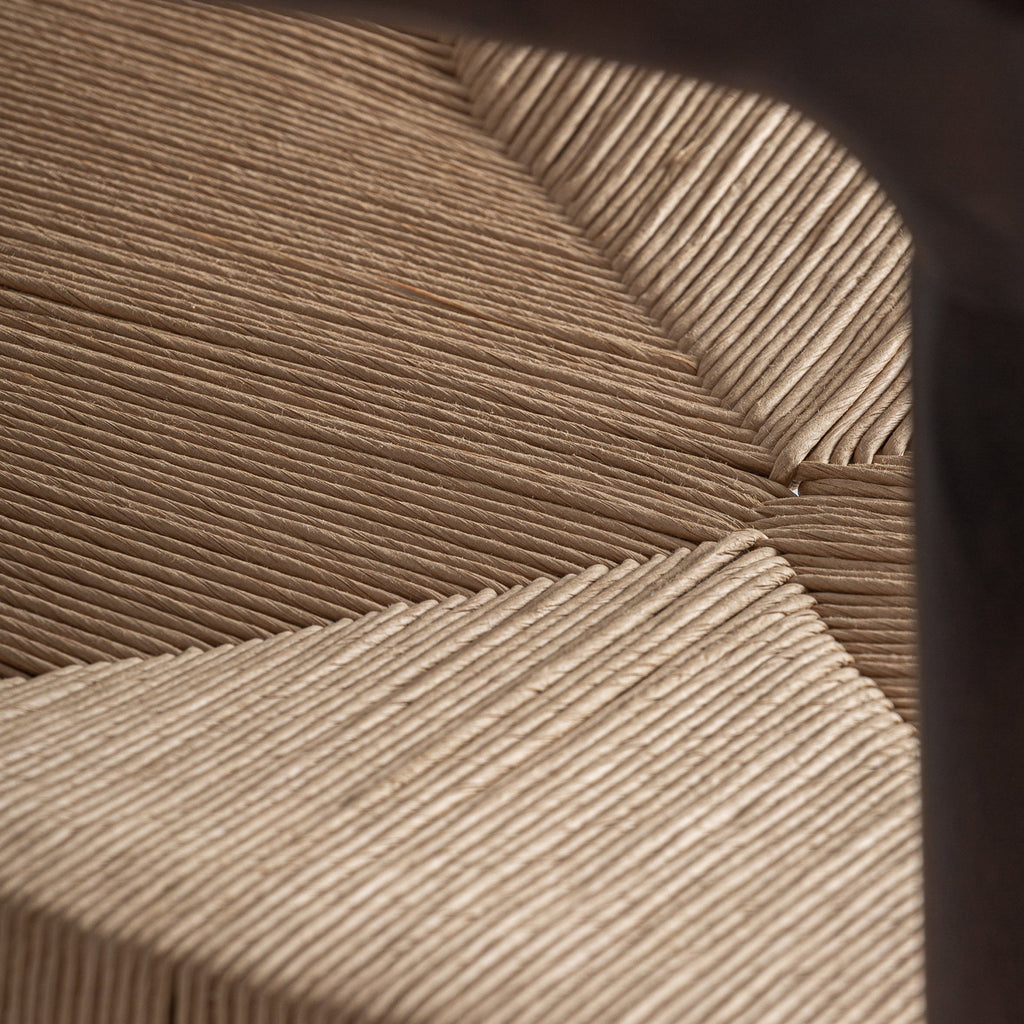 Chaise de Salle à Manger avec Accoudoirs en Bois d'Orme Couleur Wenge LEYNIE - 52 x 54 cm KODU