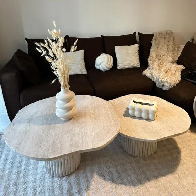 Tables basses Duo en Travertin GEMELAS Hawali Home