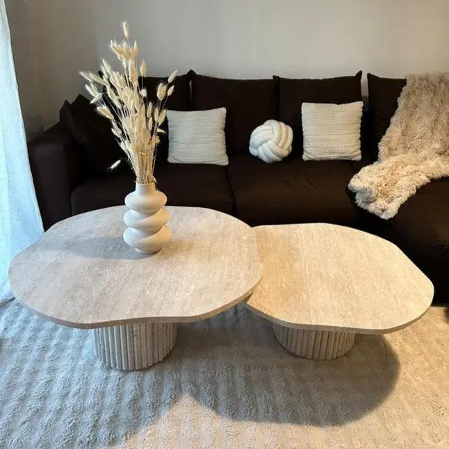 Tables basses Duo en Travertin GEMELAS Hawali Home