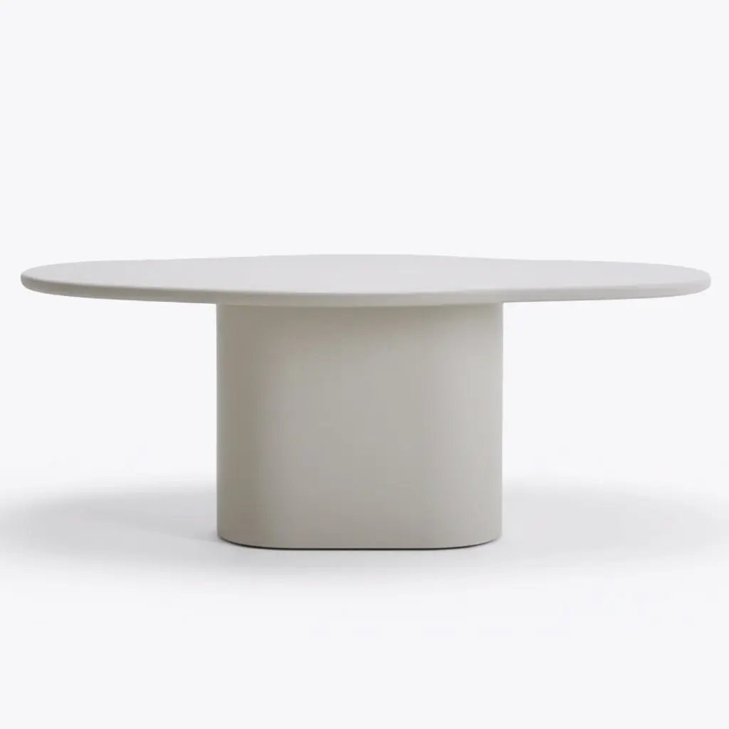 Table à Manger Asymétrique en Béton Ciré AURA - De 160 à 220 cm Hawali Home