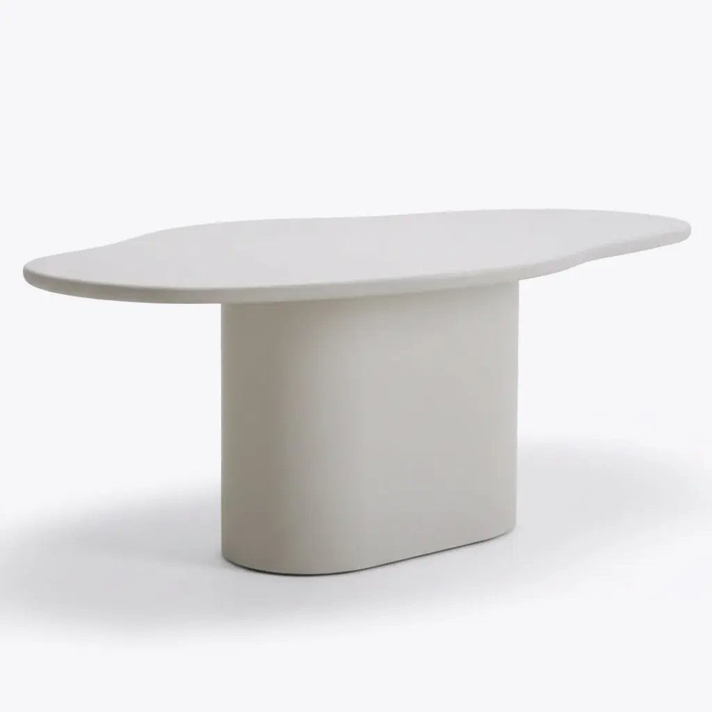 Table à Manger Asymétrique en Béton Ciré AURA - De 160 à 220 cm Hawali Home