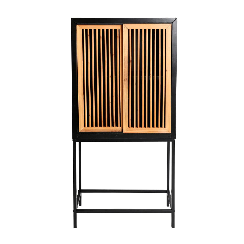Armoire 2 Portes en Bois Clair LOMQUI - 140 cm KODU