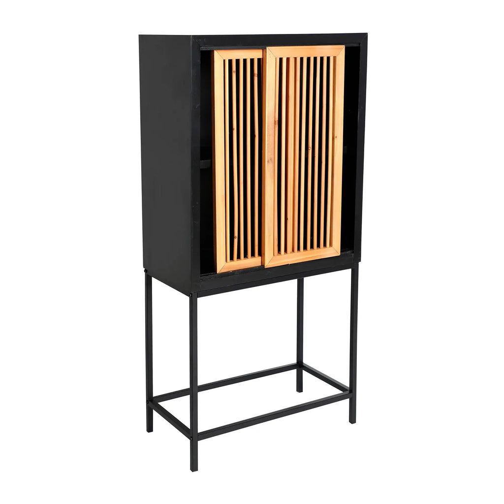 Armoire 2 Portes en Bois Clair LOMQUI - 140 cm KODU