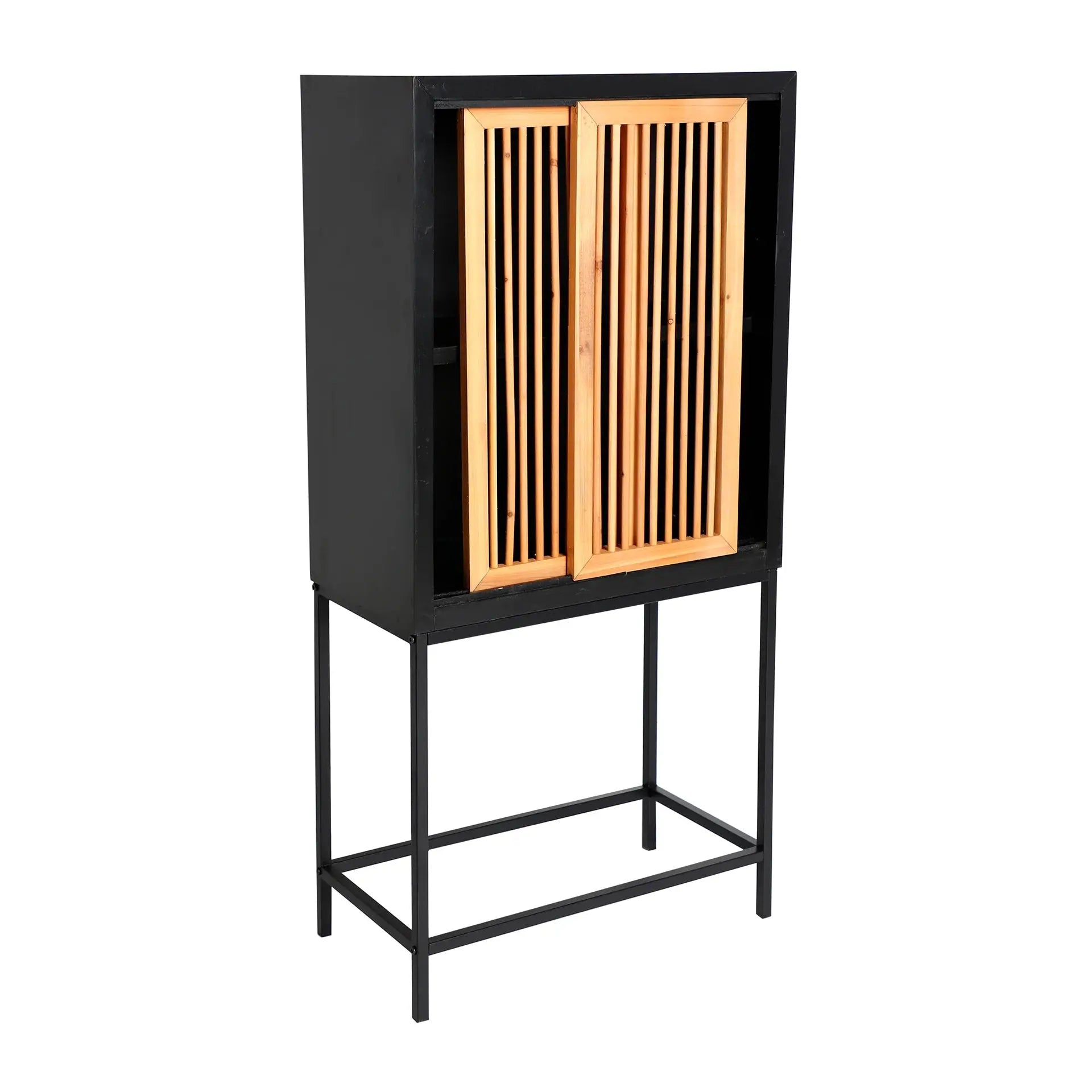 Armoire 2 Portes en Bois Clair LOMQUI - 140 cm KODU