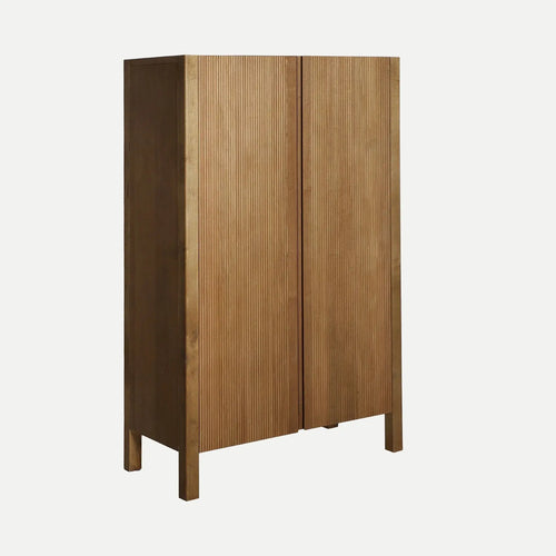 Armoire 2 Portes en Bois de Frêne Brun COPENHAGUE - 150 cm KODU