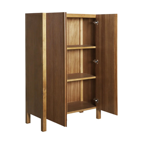 Armoire 2 Portes en Bois de Frêne Brun COPENHAGUE - 150 cm KODU