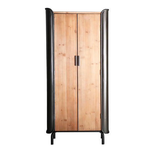 Armoire 2 Portes en Bois de Sapin et Métal BRIEC - 171 cm KODU