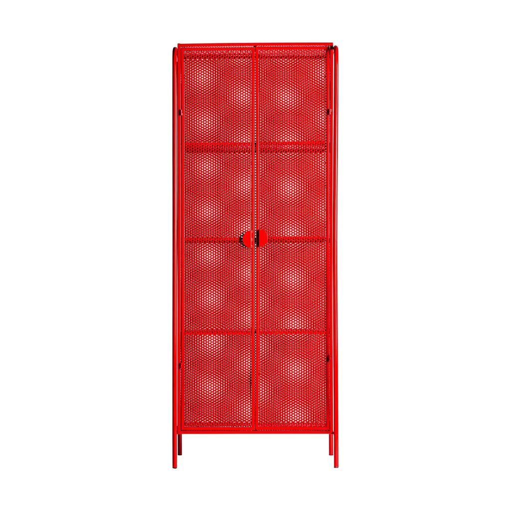 Armoire 2 Portes en Métal Rouge ARVERT - 180 cm KODU