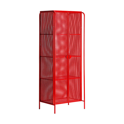 Armoire 2 Portes en Métal Rouge ARVERT - 180 cm KODU