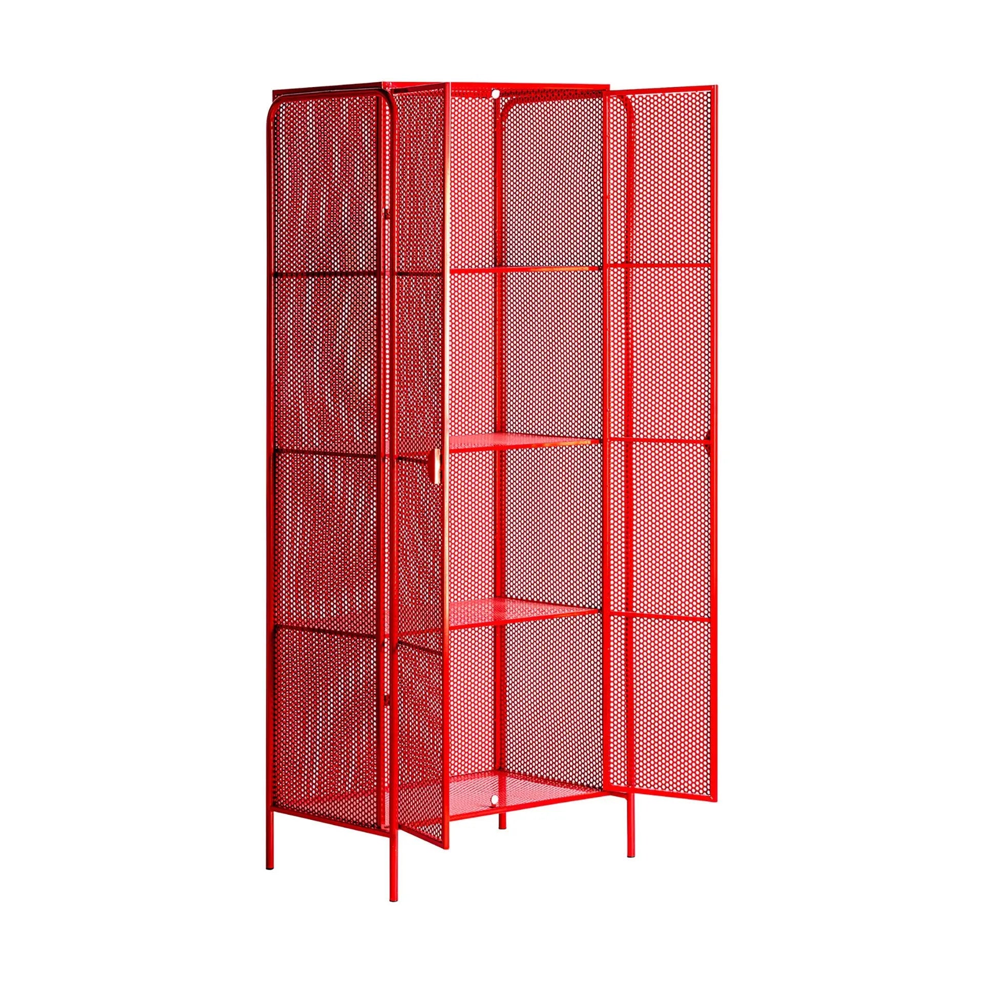Armoire 2 Portes en Métal Rouge ARVERT - 180 cm KODU