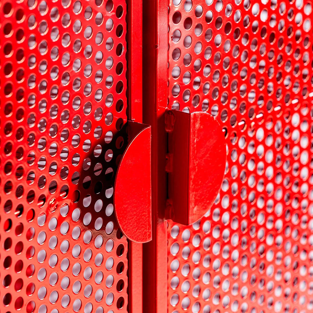 Armoire 2 Portes en Métal Rouge ARVERT - 180 cm KODU