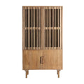 Armoire 4 Portes en Bois de Manguier Naturel TREVOUX - 160 cm KODU