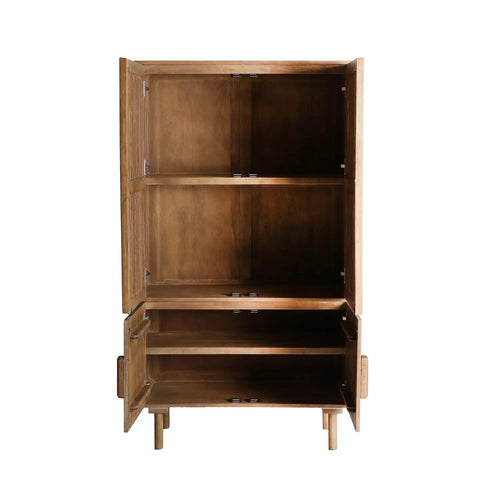 Armoire 4 Portes en Bois de Manguier Naturel TREVOUX - 160 cm KODU