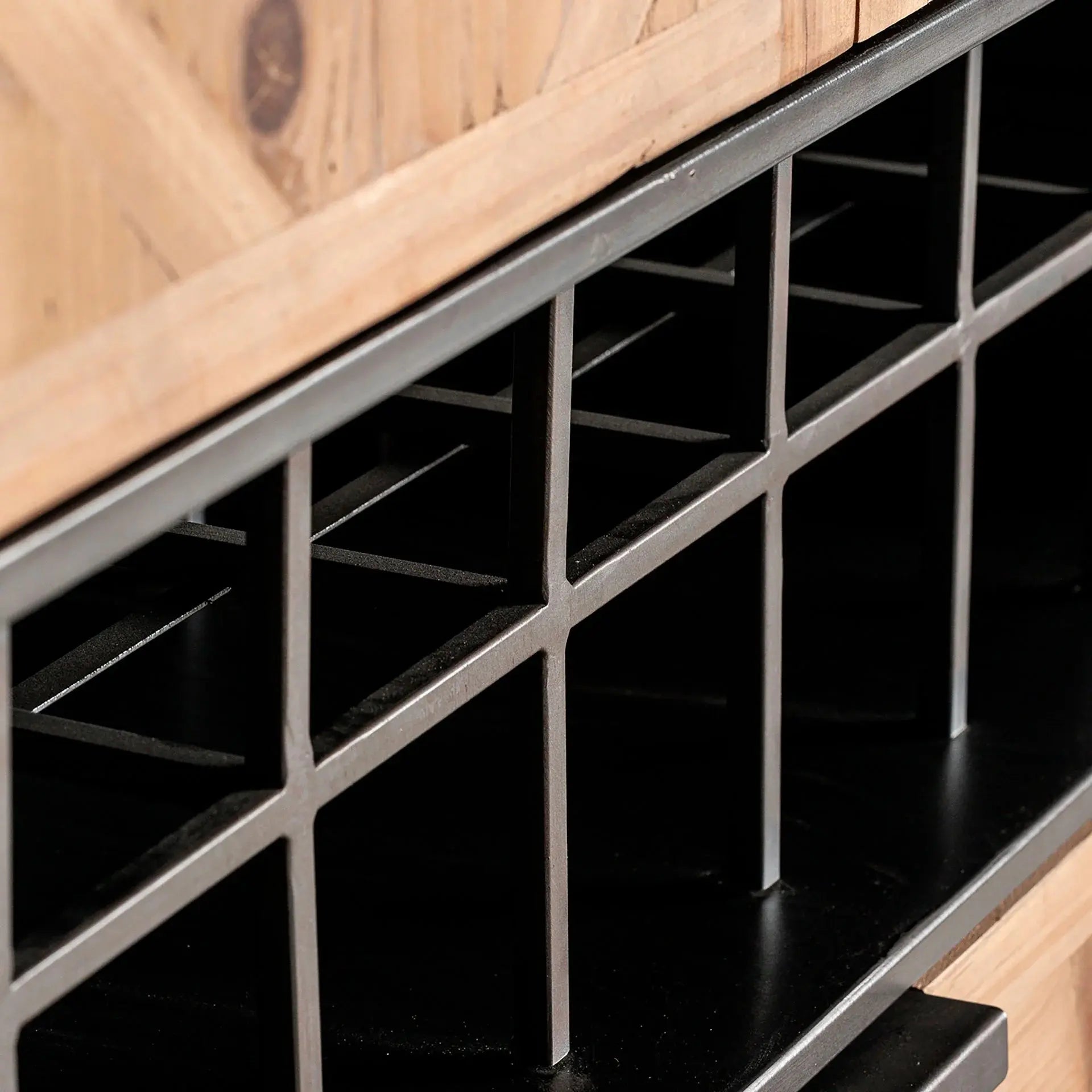 Armoire Bar en Bois de Sapin et Métal LONGFORD - 170 cm KODU