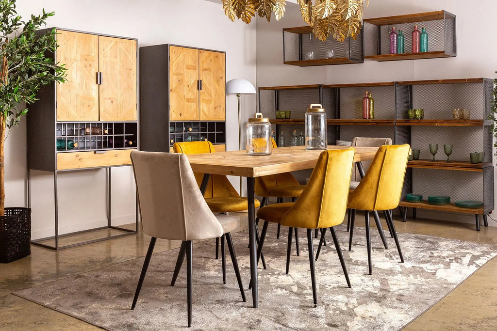 Armoire Bar en Bois de Sapin et Métal LONGFORD - 170 cm KODU