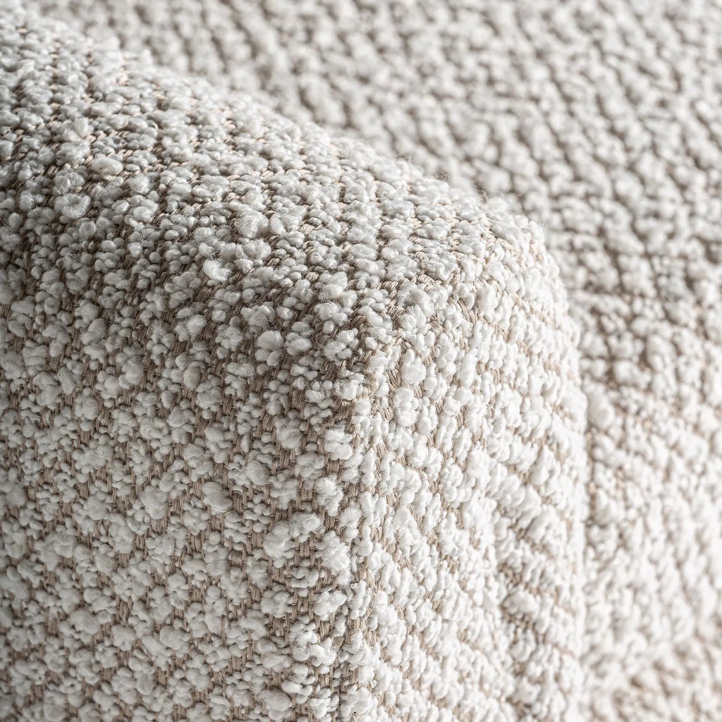 Banc en Coton Bouclé Blanc Cassé IZEGEM - 140 x 44 cm KODU