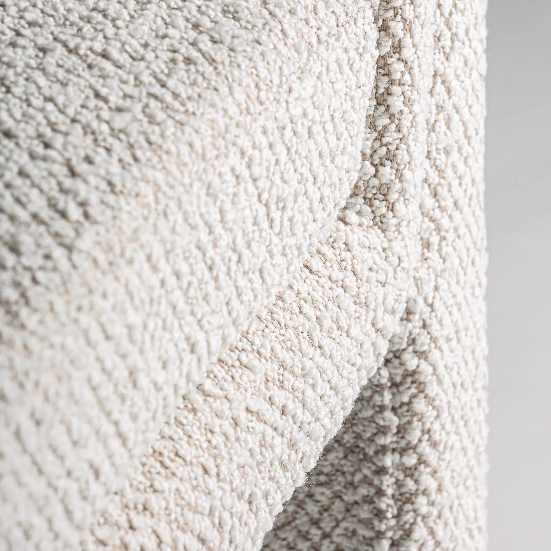 Banc en Coton Bouclé Blanc Cassé IZEGEM - 140 x 44 cm KODU
