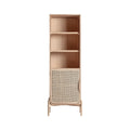 Bibliothèque 1 Porte en Bois de Frêne et Rotin WEURTZ - 60 cm KODU