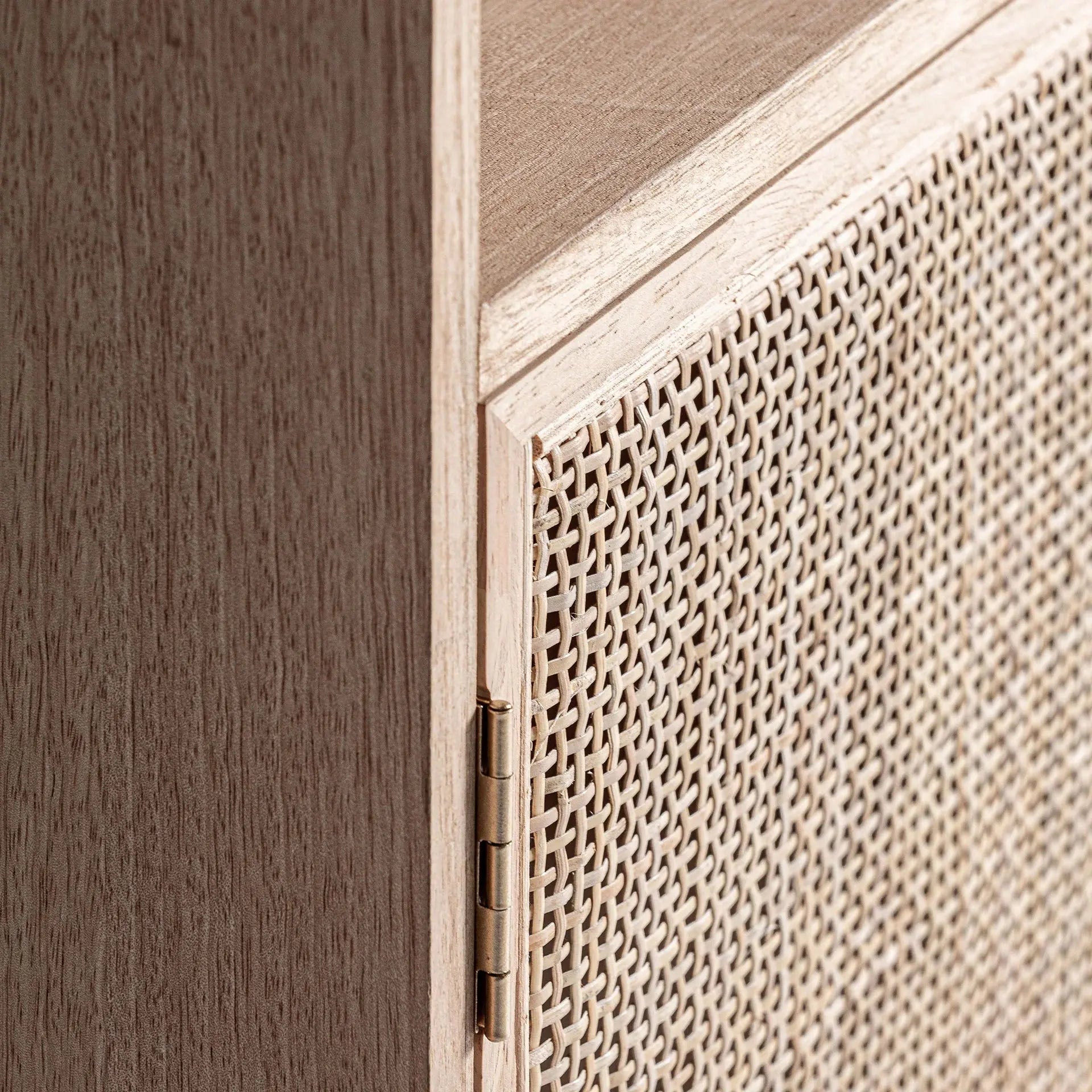Bibliothèque 1 Porte en Bois de Frêne et Rotin WEURTZ - 60 cm KODU