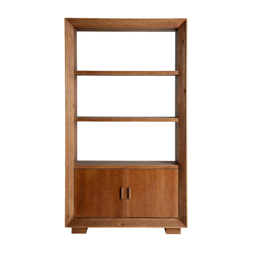 Bibliothèque 2 Portes en Bois de Frêne et Métal DIKEBUS - 100 cm KODU
