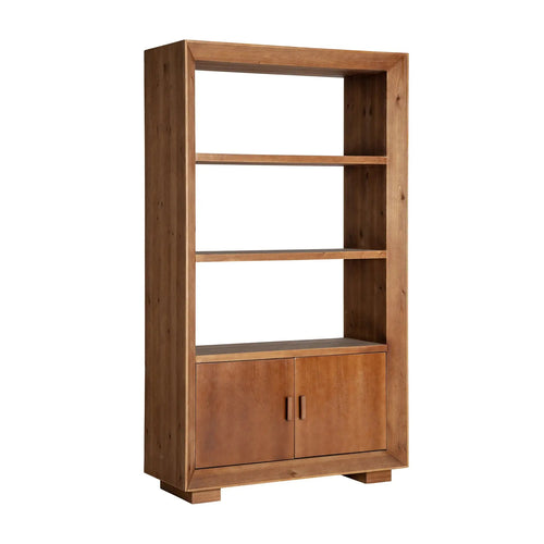 Bibliothèque 2 Portes en Bois de Frêne et Métal DIKEBUS - 100 cm KODU