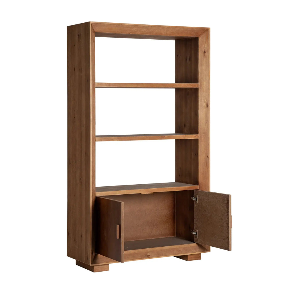 Bibliothèque 2 Portes en Bois de Frêne et Métal DIKEBUS - 100 cm KODU