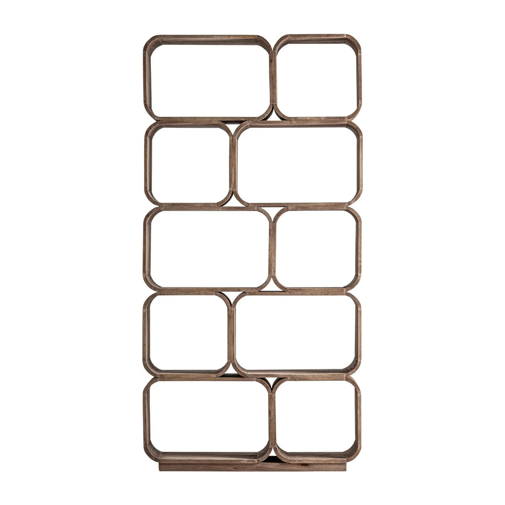 Bibliothèque Asymétrique en Bois de Manguier Marron GRID - 202 cm KODU