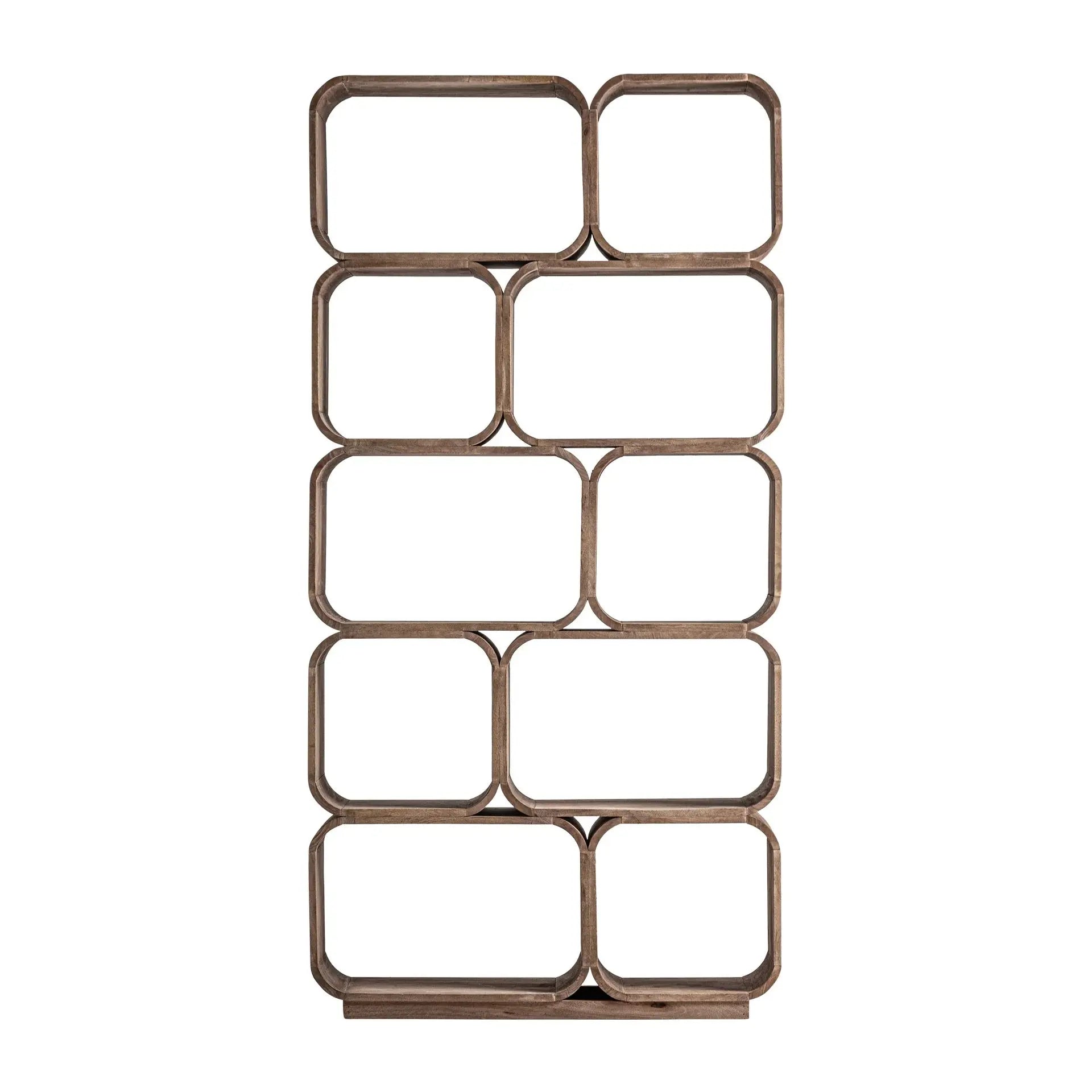 Bibliothèque Asymétrique en Bois de Manguier Marron GRID - 202 cm KODU