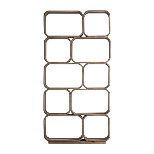 Bibliothèque Asymétrique en Bois de Manguier Marron GRID - 202 cm KODU