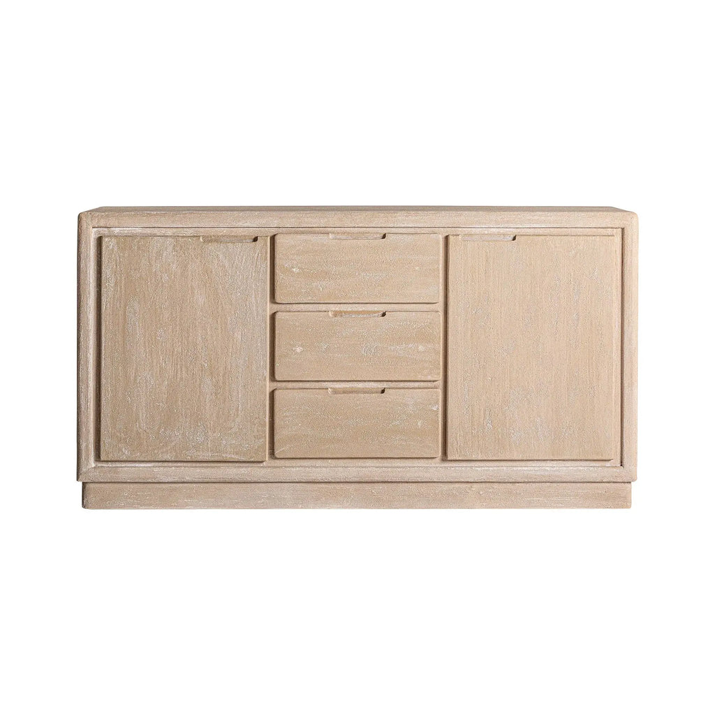 Buffet 2 Portes 3 Tiroirs en Bois Marron Clair WERLE - 150 cm KODU