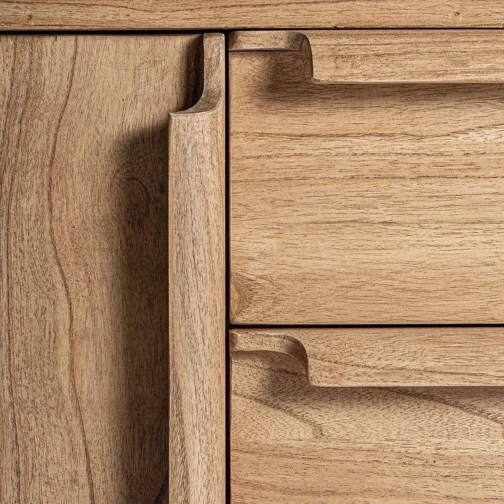 Buffet 2 Portes 3 Tiroirs en Bois de Mindi Brun NYRY - 180 cm KODU