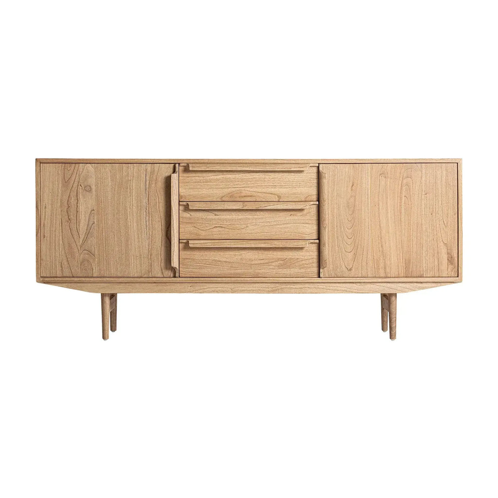 Buffet 2 Portes 3 Tiroirs en Bois de Mindi Brun NYRY - 180 cm KODU