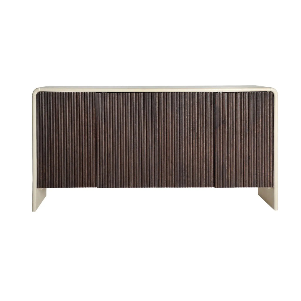 Buffet 4 Portes en Bois de Manguier Brun MILHAR -  160 cm KODU