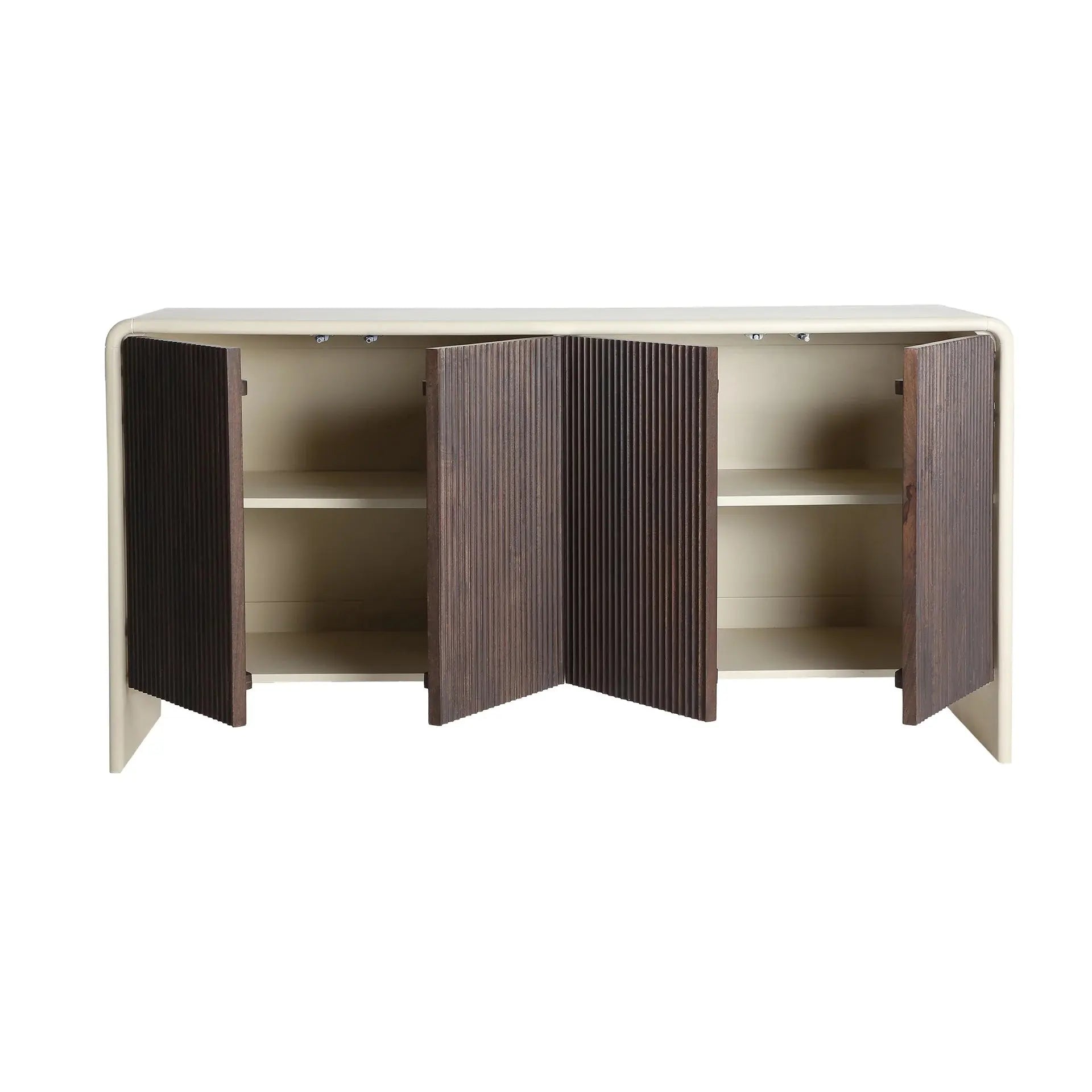 Buffet 4 Portes en Bois de Manguier Brun MILHAR -  160 cm KODU