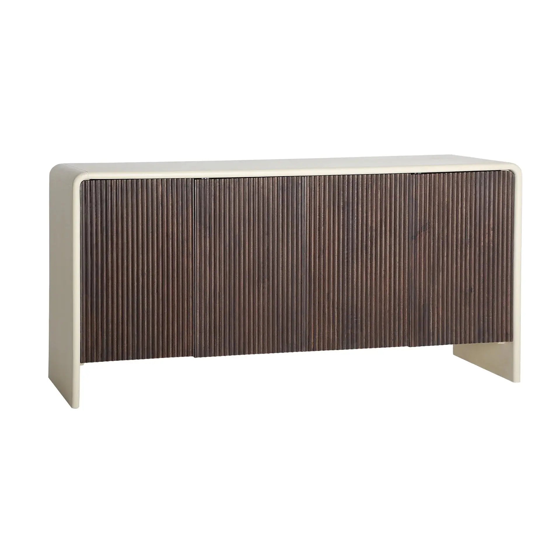 Buffet 4 Portes en Bois de Manguier Brun MILHAR -  160 cm KODU