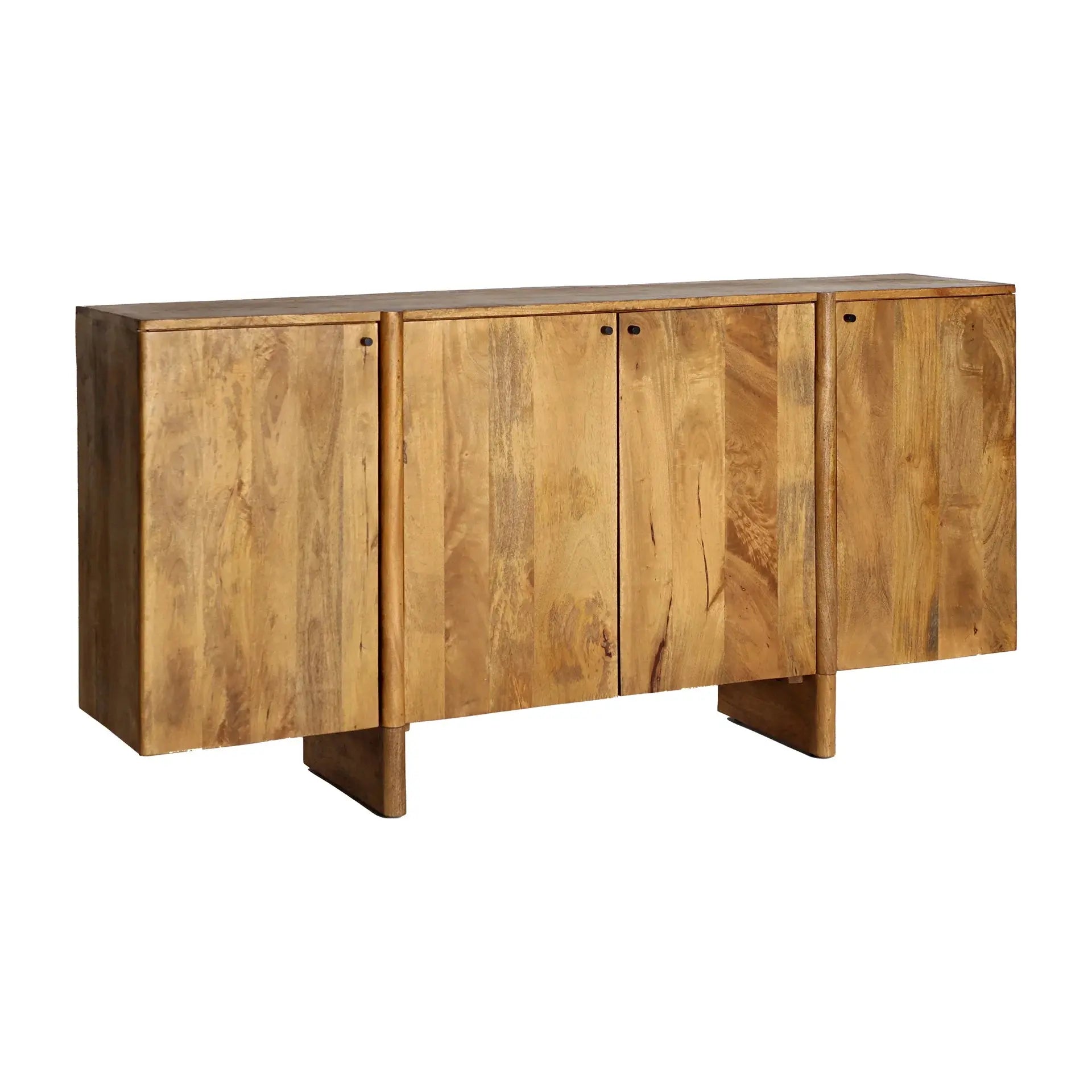 Buffet 4 Portes en Bois de Manguier Marron KOIGI - 170 cm KODU