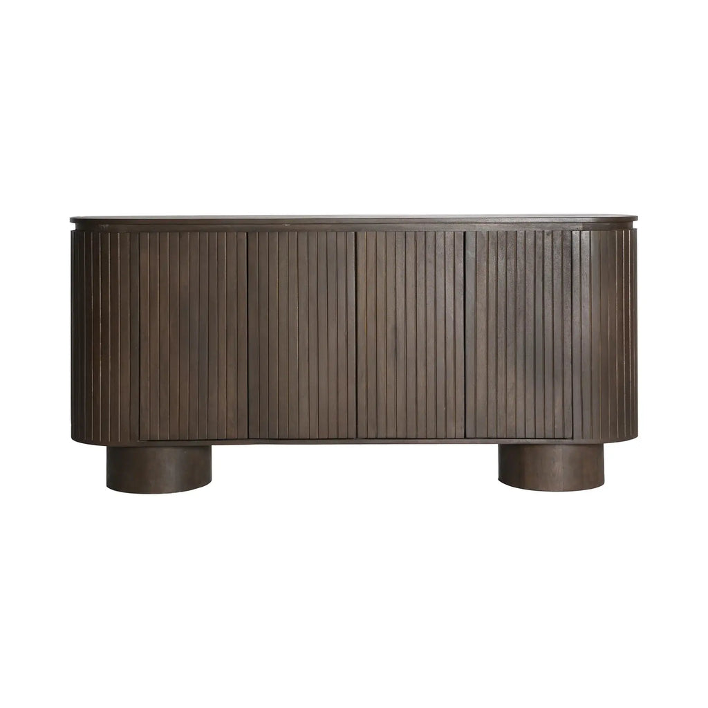 Buffet 4 Portes en Bois de Manguier Marron KOLGA - 180 cm KODU
