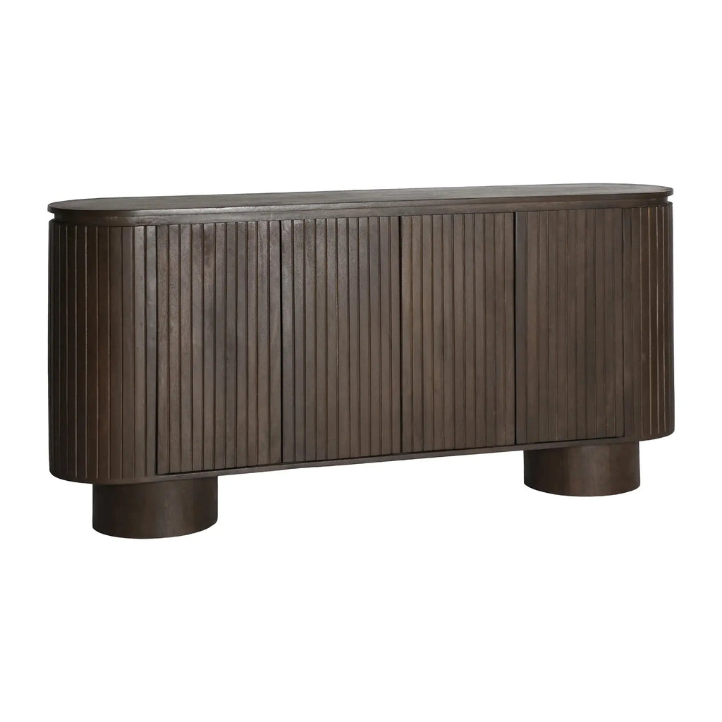 Buffet 4 Portes en Bois de Manguier Marron KOLGA - 180 cm KODU