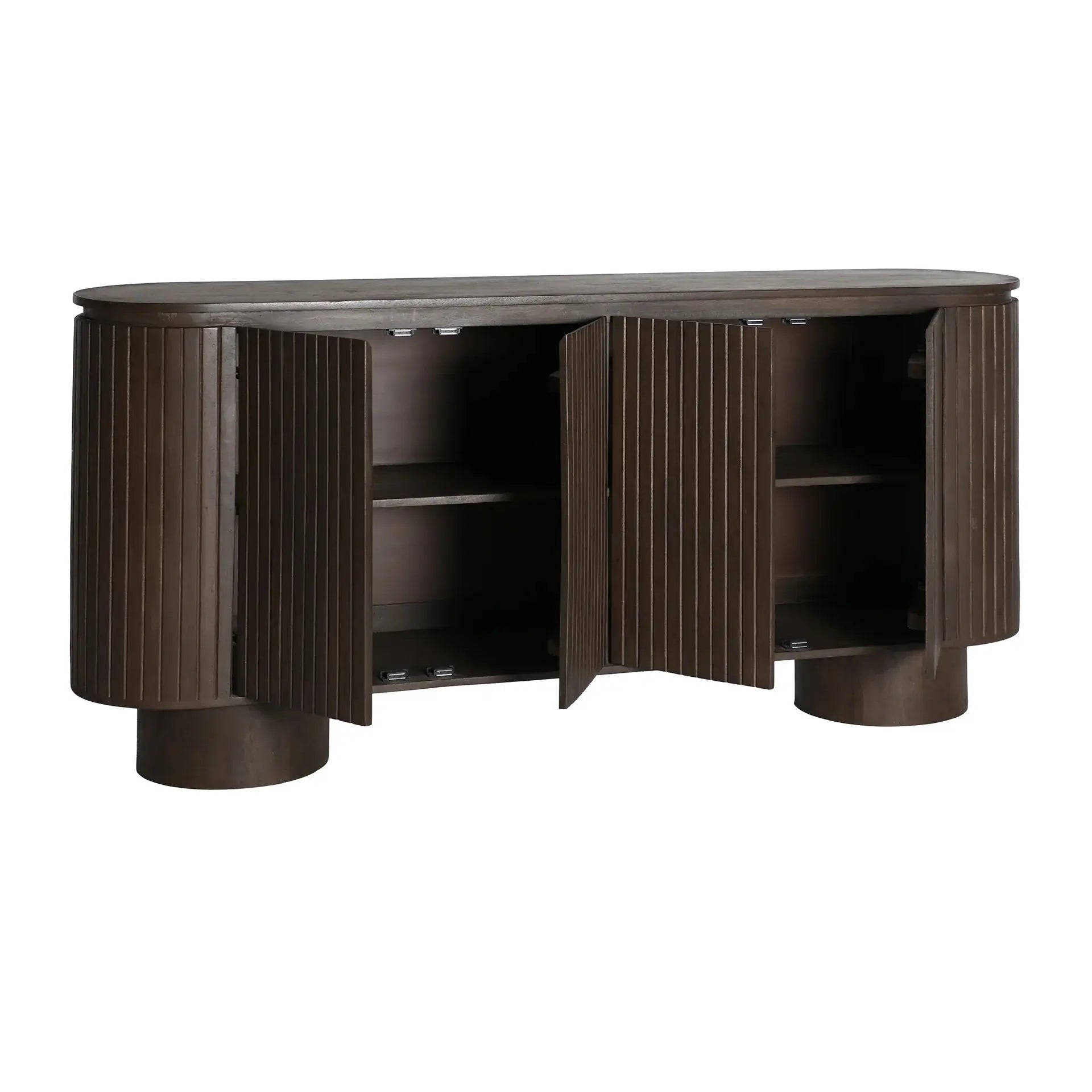 Buffet 4 Portes en Bois de Manguier Marron KOLGA - 180 cm KODU